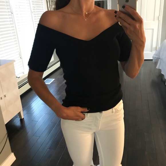 black bardot top h&m